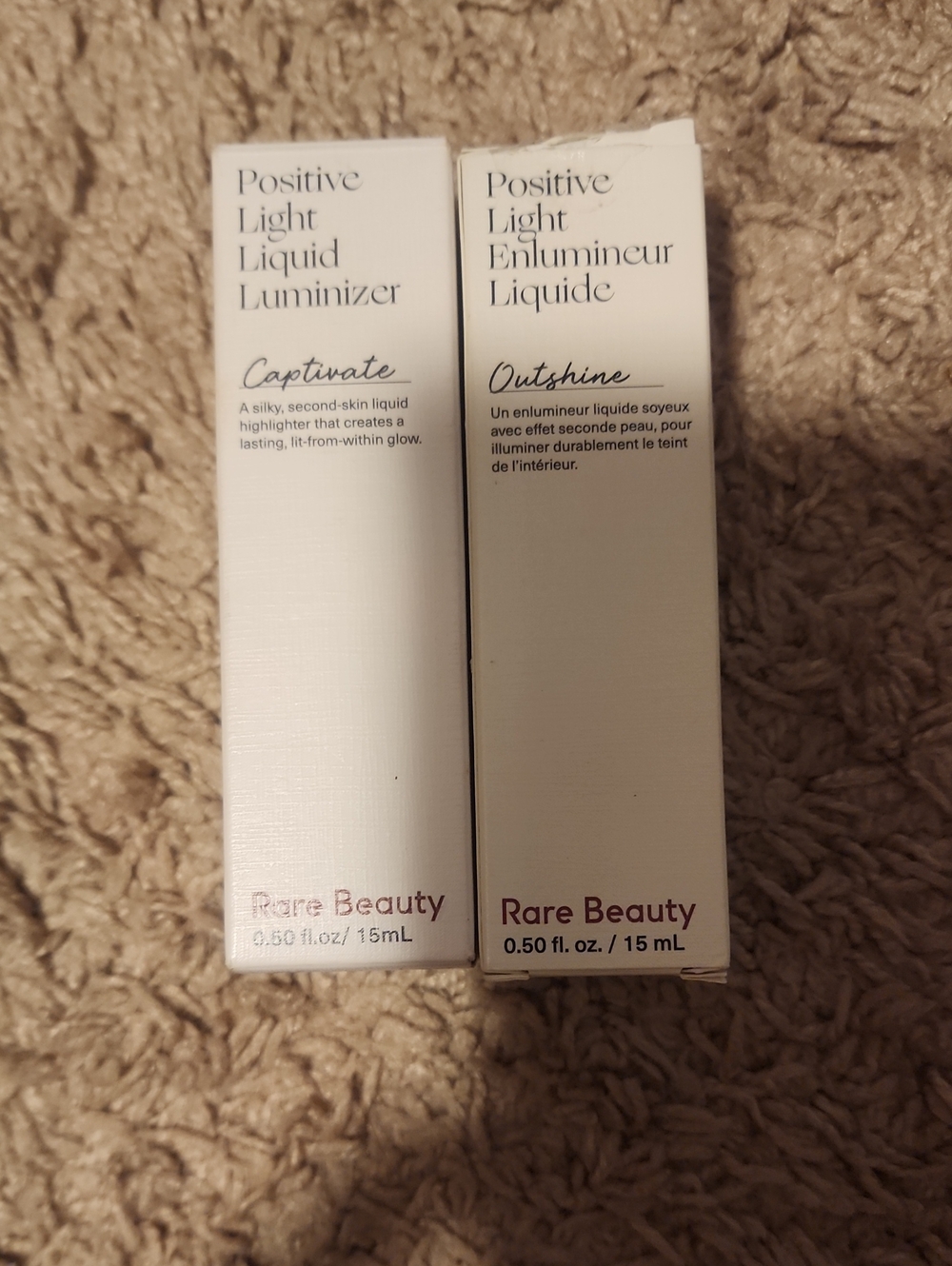 2 Rare Beauty Positive Light Liquid Luminizer — Captivate & Outshine